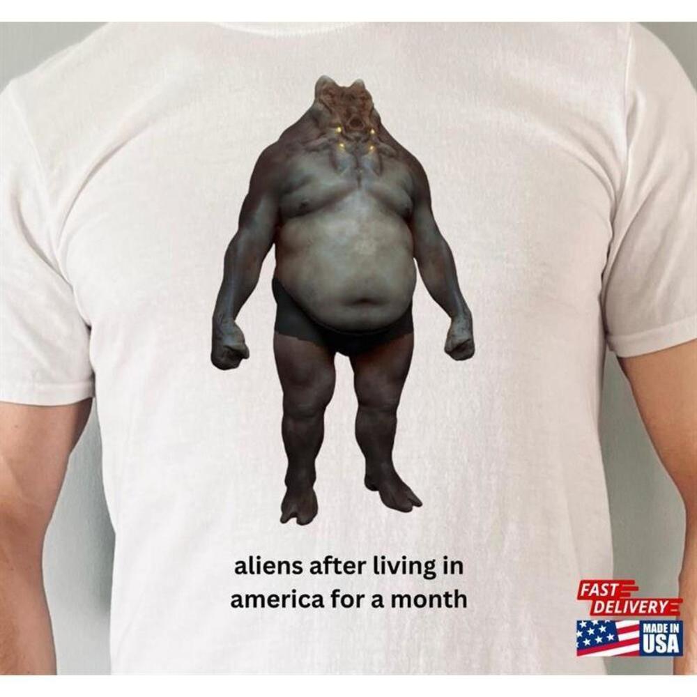 Alien Humor Shirt 2023 America Tshirt Unisex